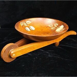 Vintage Wooden Wheelbarrow Serving Bowl